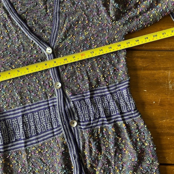 Vintage H MOSS Designs Mclean VA Chenille boucle Cardigan Sweater Sz Small S - Picture 11 of 11